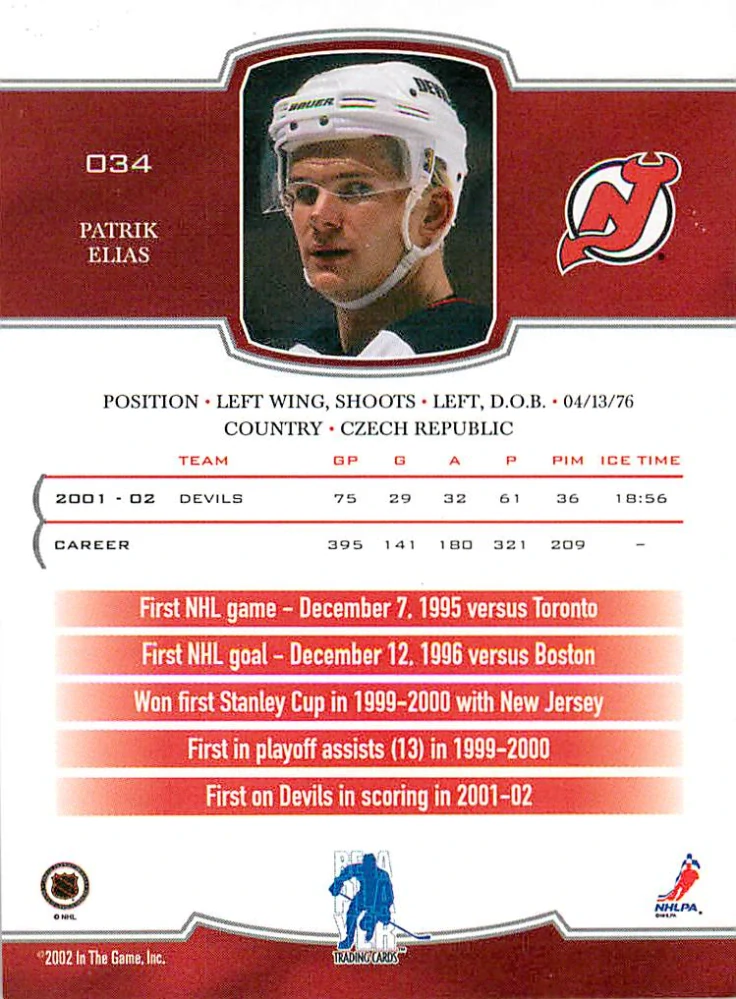 2002-03 ITG BaP First Edition - Patrik Eliáš #034
