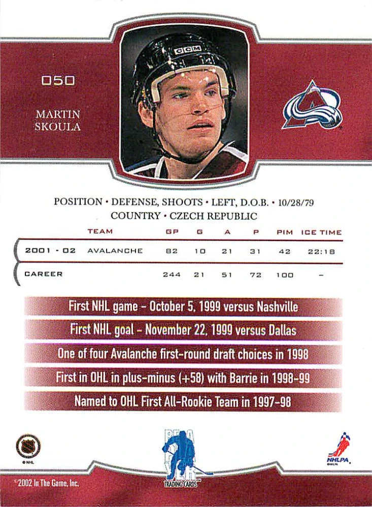 2002-03 ITG BaP First Edition - Martin Škoula #050