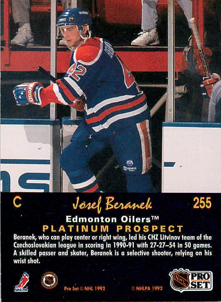 1991-92 Pro Set Platinum - Josef Beránek #255