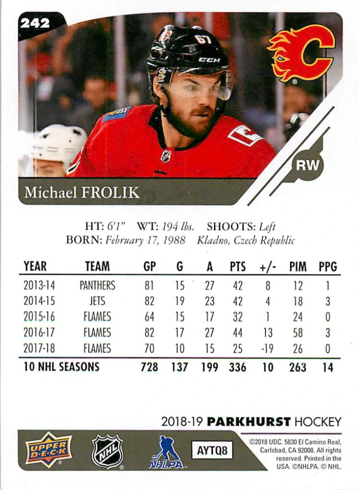 2018-19 UD Parkhurst - Michael Frolík #242