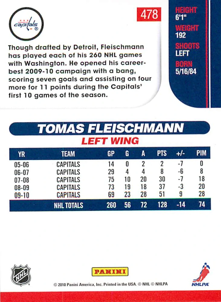 2010-11 Score - Tomáš Fleischmann #478