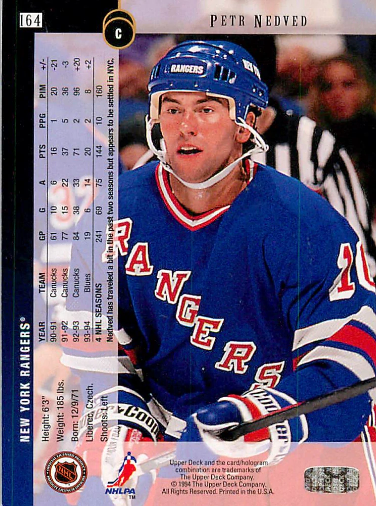 1994-95 UD Series 1 - Petr Nedvěd #164