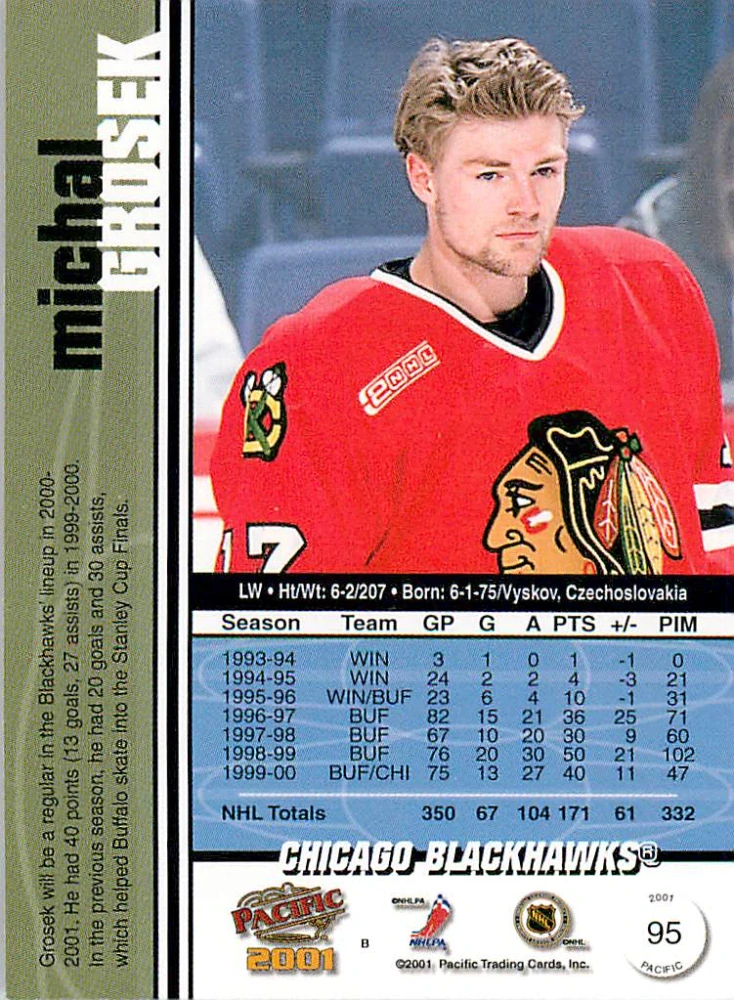 2000-01 Pacific - Michal Grošek #95