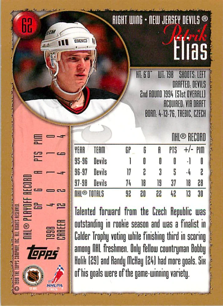 1998-99 Topps - Patrik Eliáš #62