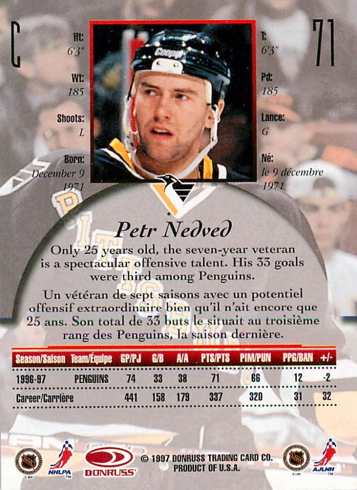 1997-98 Donruss Canadian Ice - Petr Nedvěd #71