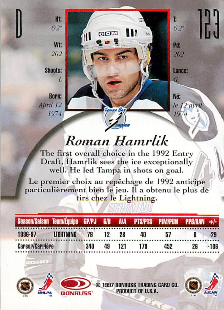 1997-98 Donruss Canadian Ice - Roman Hamrlík #123