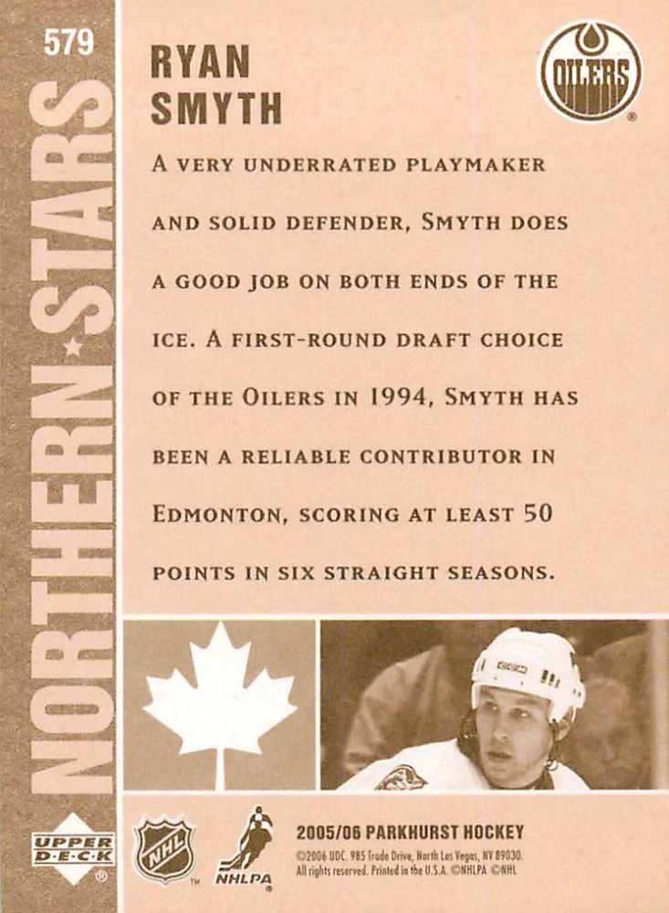 2005-06 UD Parkhurst - Ryan Smith - Northern Stars #579
