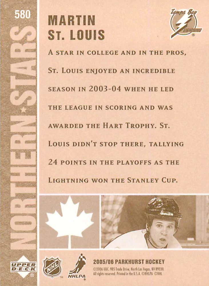 2005-06 UD Parkhurst - Martin St.Louis - Northern Stars #580