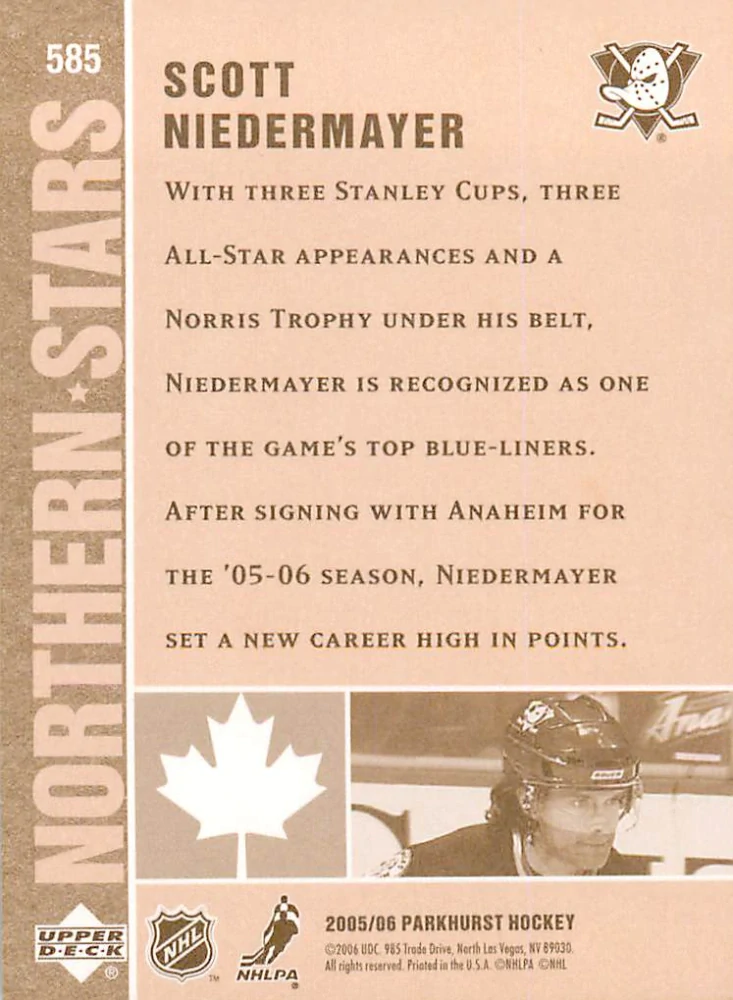 2005-06 UD Parkhurst - Scott Niedermayer - Northern Stars #585