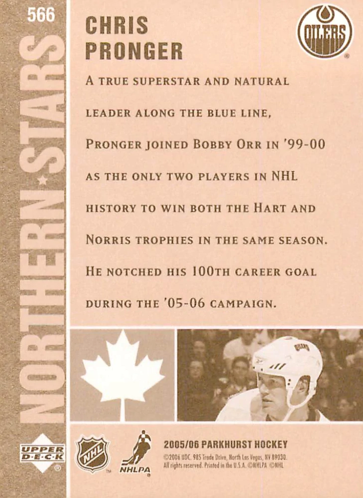 2005-06 UD Parkhurst - Chris Pronger - Northern Stars #566