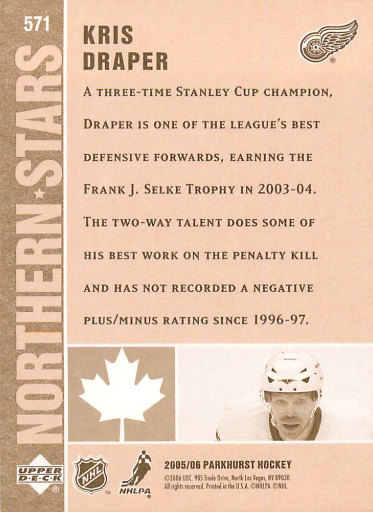 2005-06 UD Parkhurst - Kris Draper - Northern Stars #571