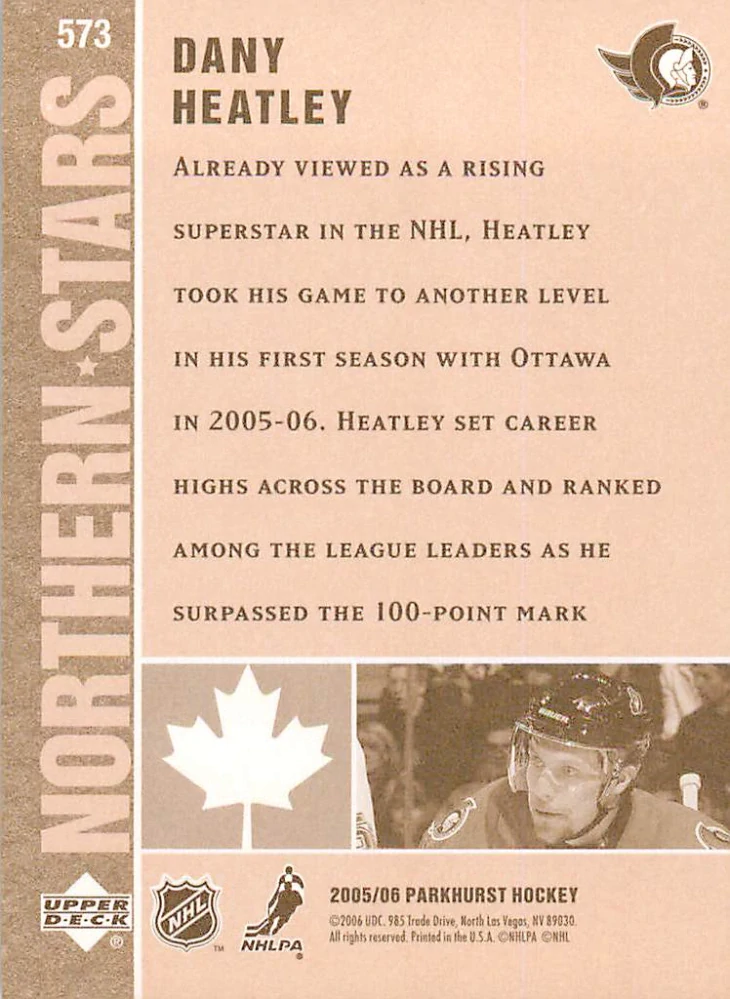 2005-06 UD Parkhurst - Dany Heatley - Northern Stars #573