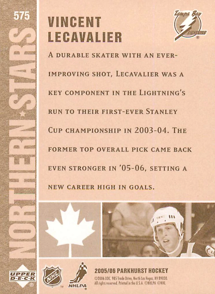 2005-06 UD Parkhurst - Vincent Lecavalier - Northern Stars #575