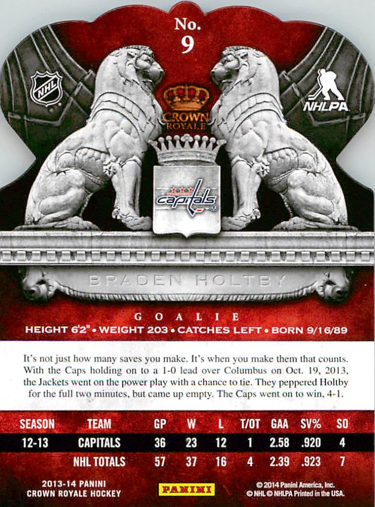 2013-14 Panini Crown Royale - Braden Holtby #9