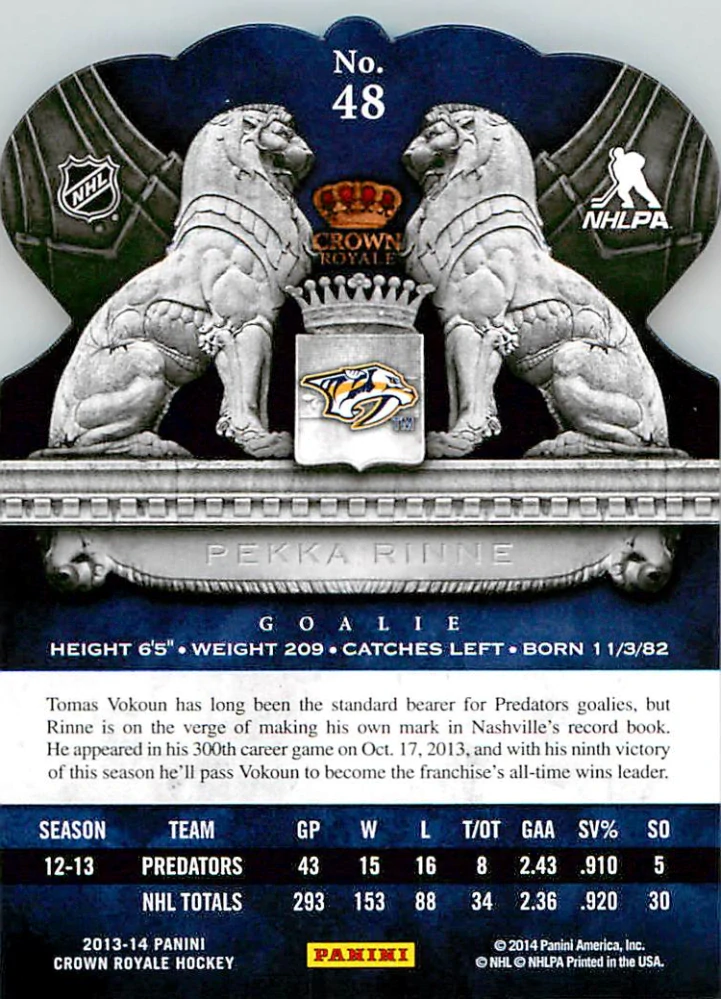 2013-14 Panini Crown Royale - Pekka Rinne #48