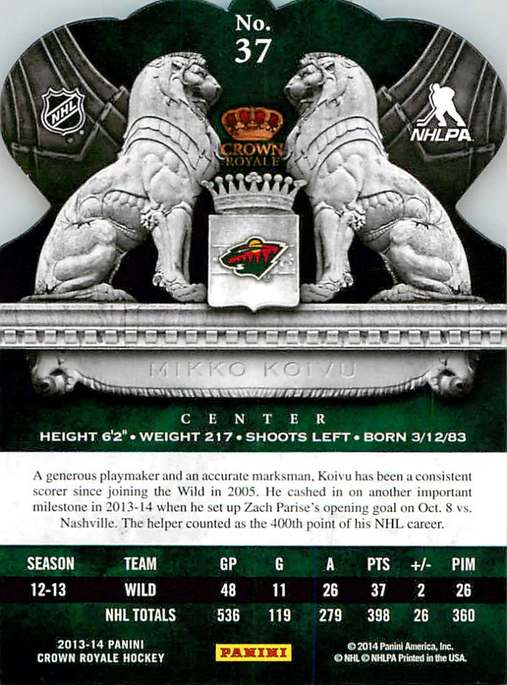 2013-14 Panini Crown Royale - Mikko Koivu #37