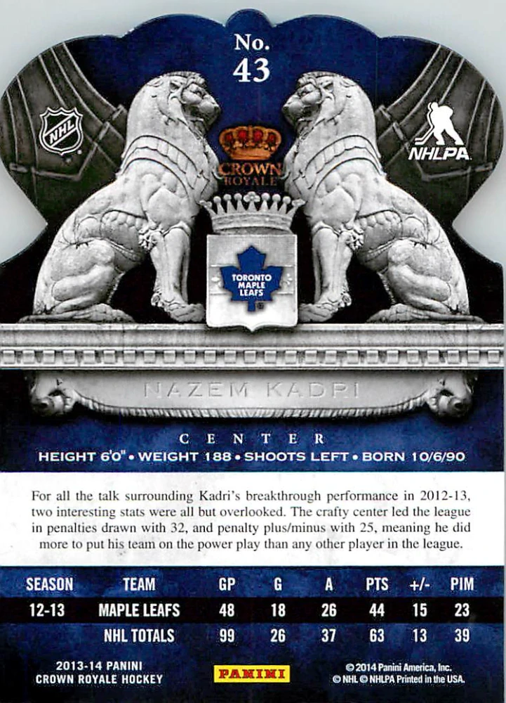 2013-14 Panini Crown Royale - Nazem Kadri #43