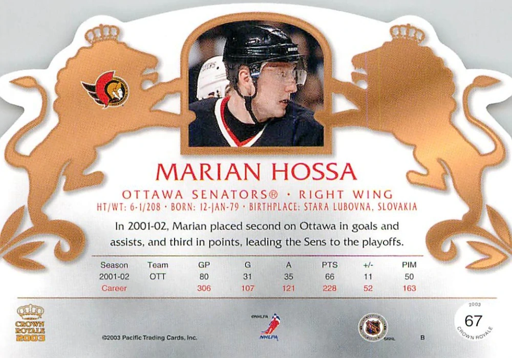 2002-03 Pacific Crown Royale - Marián Hossa #67