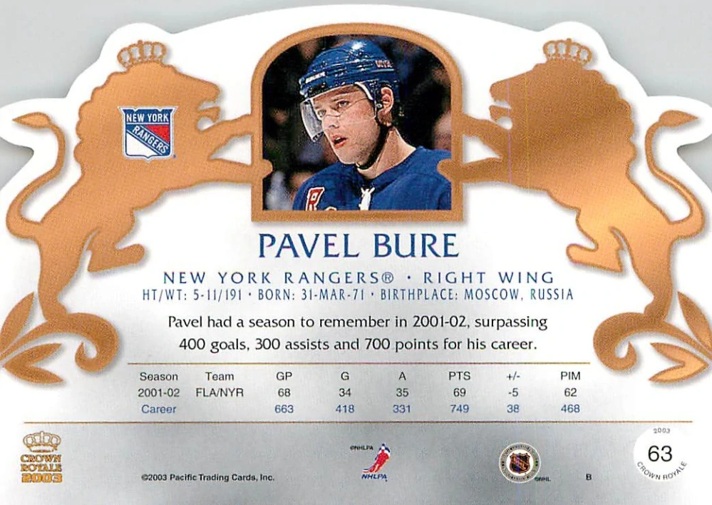 2002-03 Pacific Crown Royale - Pavel Bure #63