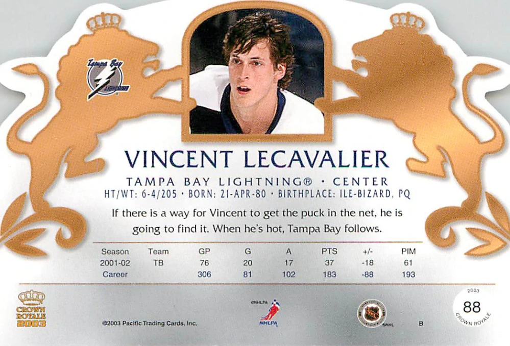 2002-03 Pacific Crown Royale - Vincent LeCavalier #88