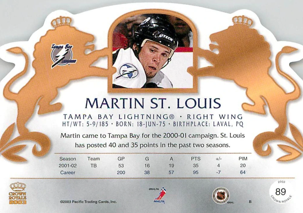 2002-03 Pacific Crown Royale - Martin St.Louis #89