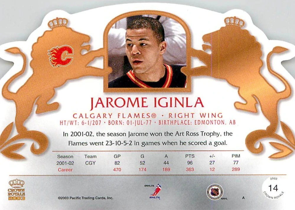 2002-03 Pacific Crown Royale - Jarome Iginla #14