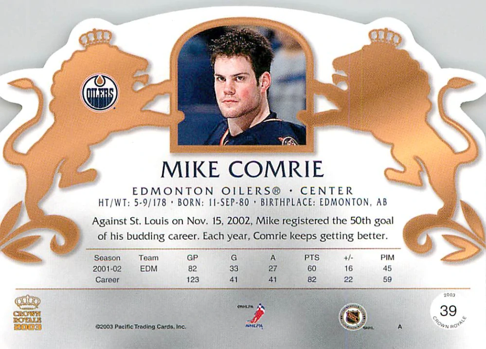 2002-03 Pacific Crown Royale - Mike Comrie #39