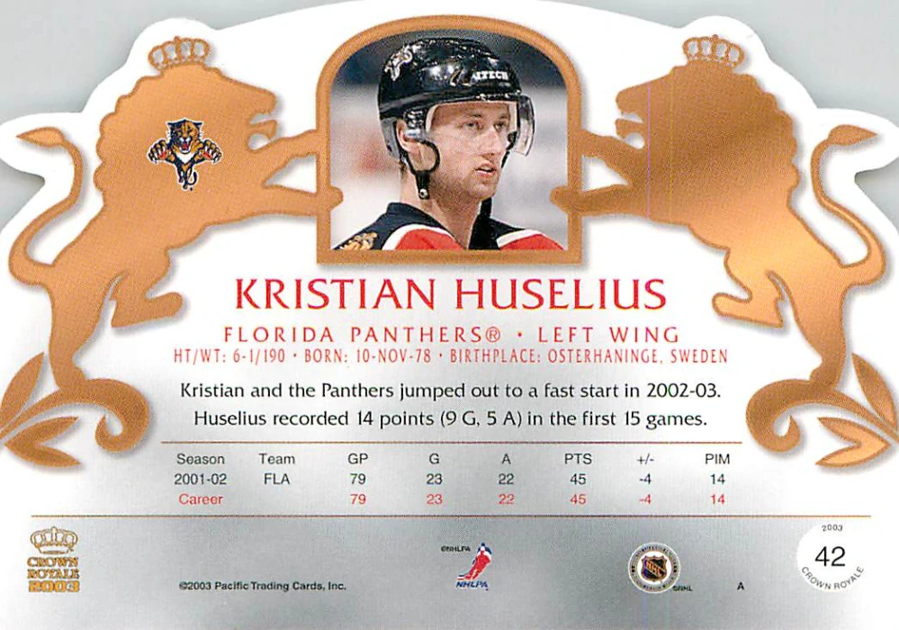 2002-03 Pacific Crown Royale - Kristian Huselius #42