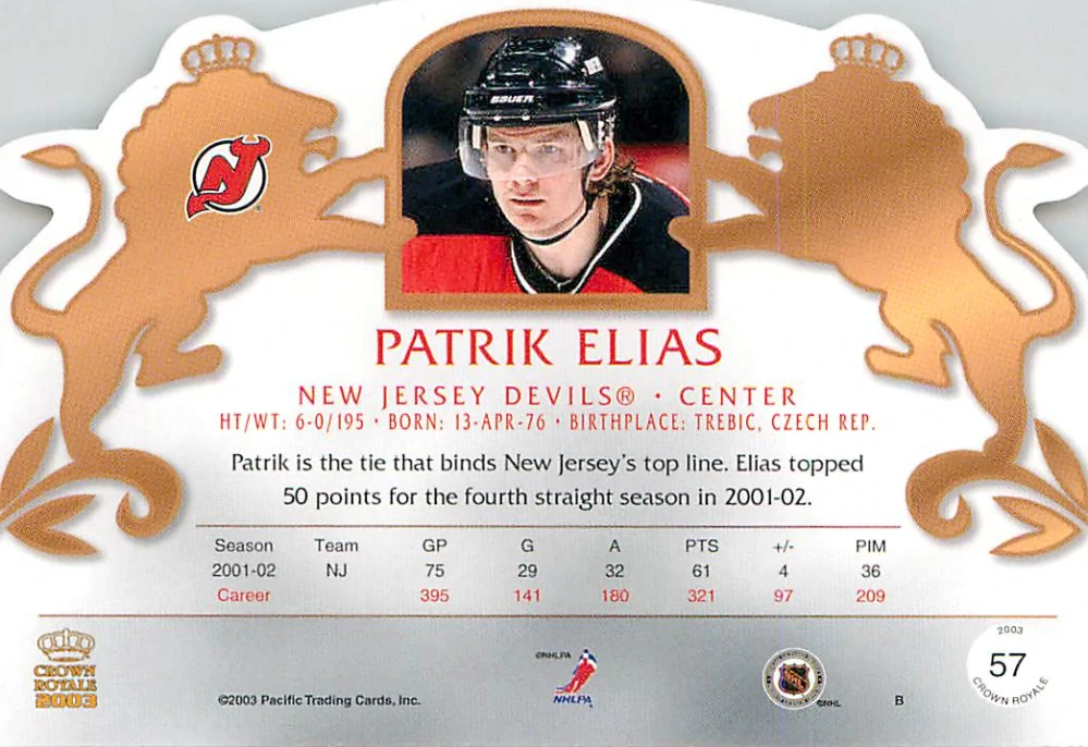 2002-03 Pacific Crown Royale - Patrik Eliáš #57
