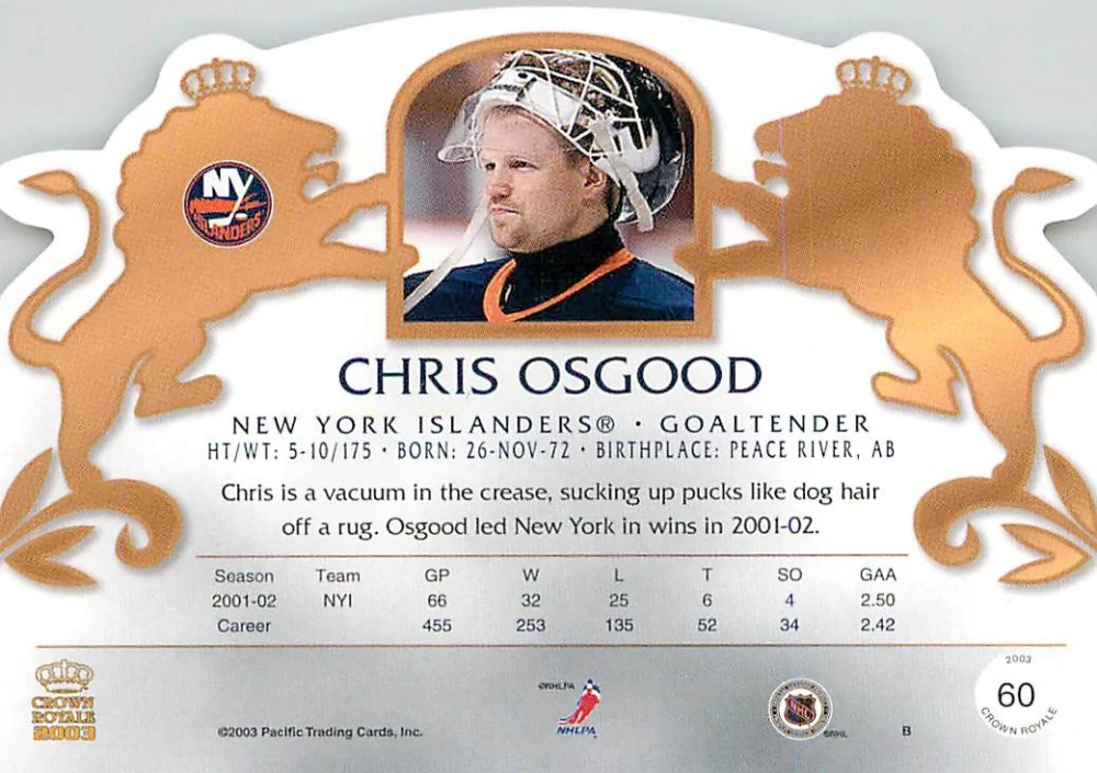 2002-03 Pacific Crown Royale - Chris Osgood #60