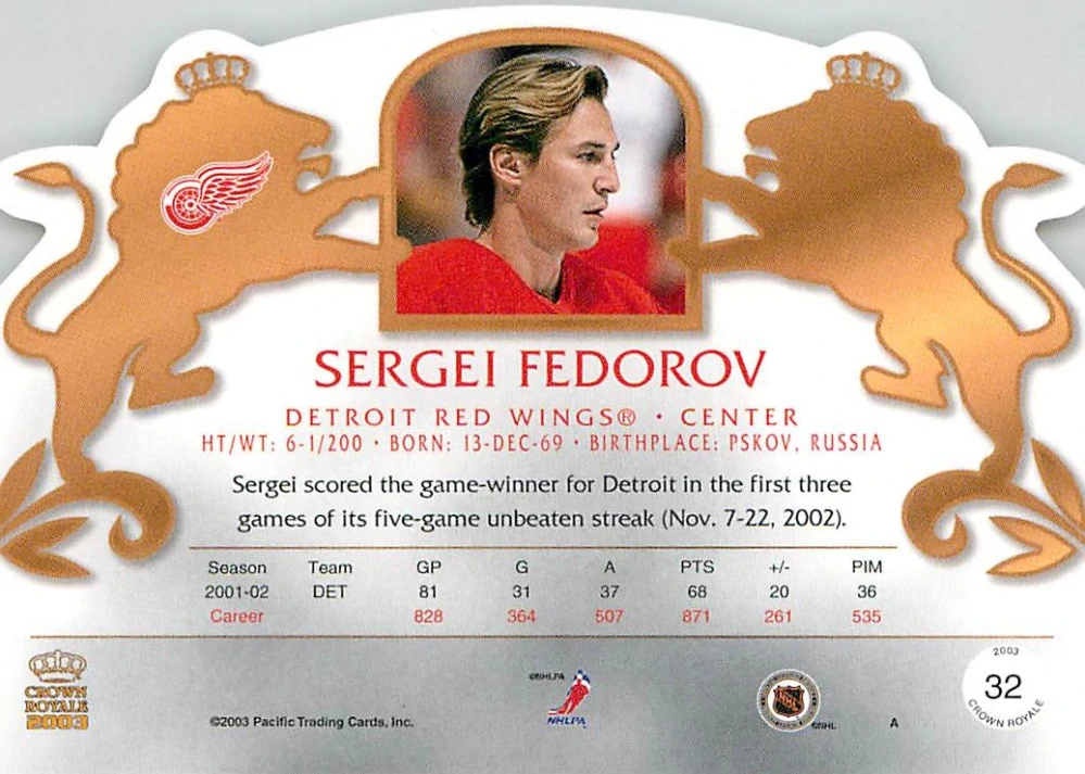 2002-03 Pacific Crown Royale - Sergei Fedorov #32