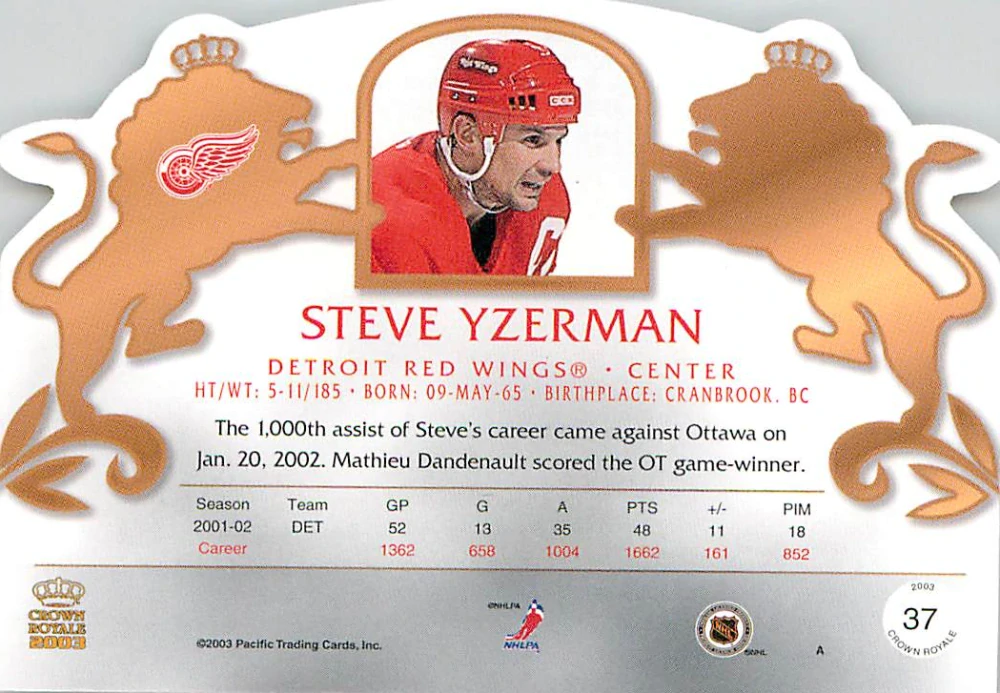 2002-03 Pacific Crown Royale - Steve Yzerman #37