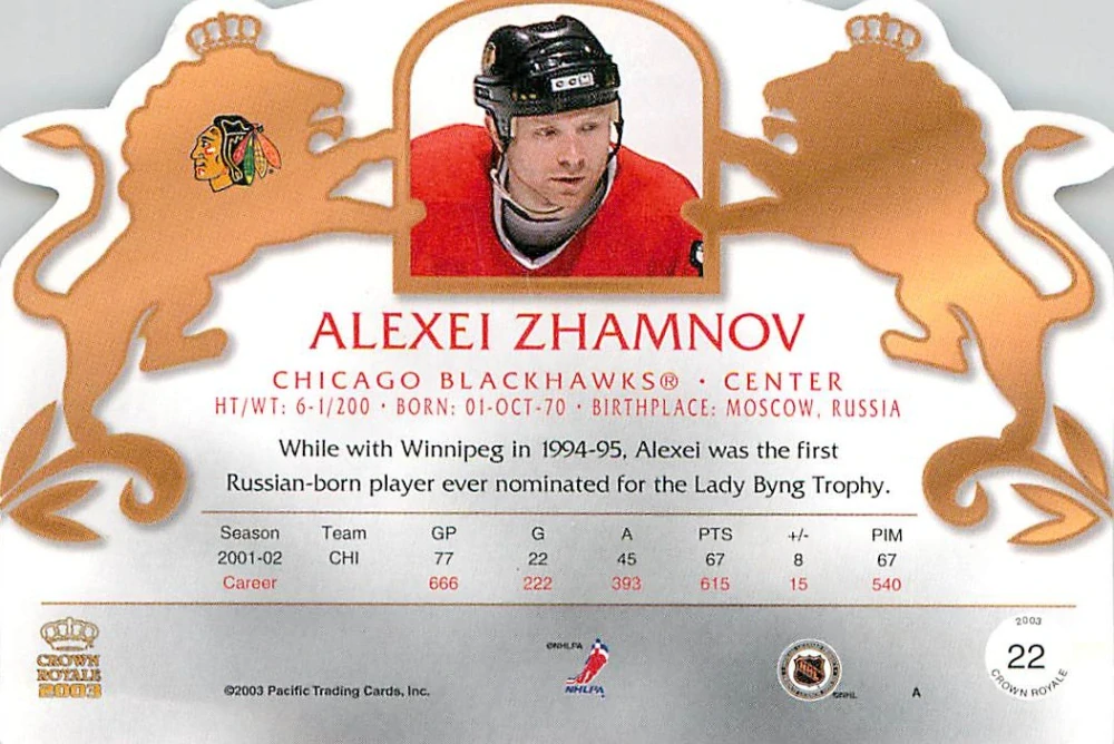 2002-03 Pacific Crown Royale - Alexei Zhamnov #22