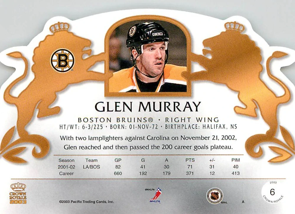 2002-03 Pacific Crown Royale - Glen Murray #6