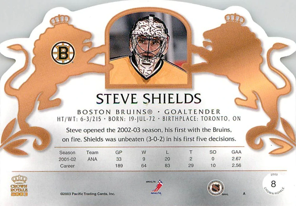 2002-03 Pacific Crown Royale - Steve Shields #8