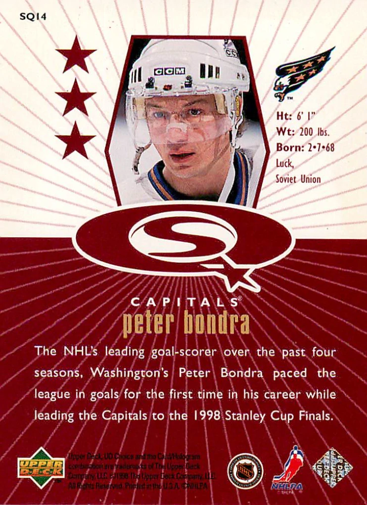1998-99 UD Choice - Peter Bondra - Starquest Red #SQ14