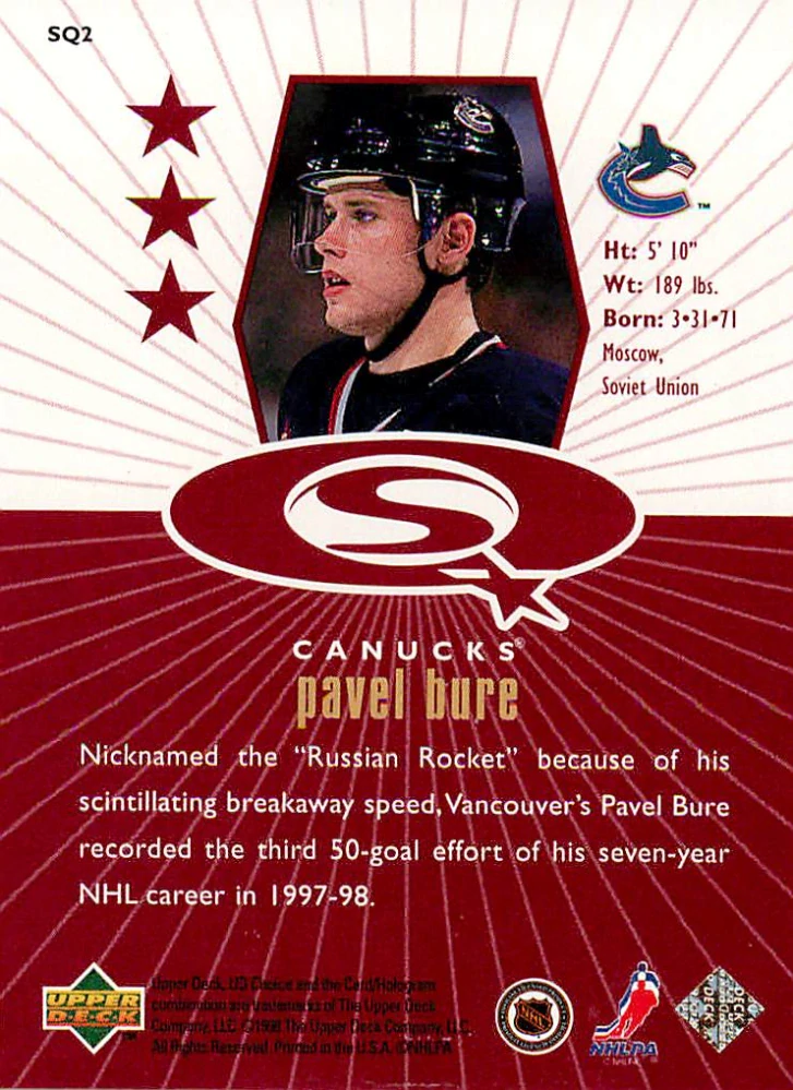 1998-99 UD Choice - Pavel Bure - Starquest Red #SQ2