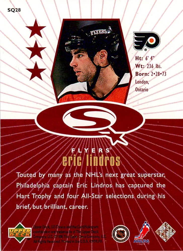 1998-99 UD Choice - Eric Lindros - Starquest Red #SQ28