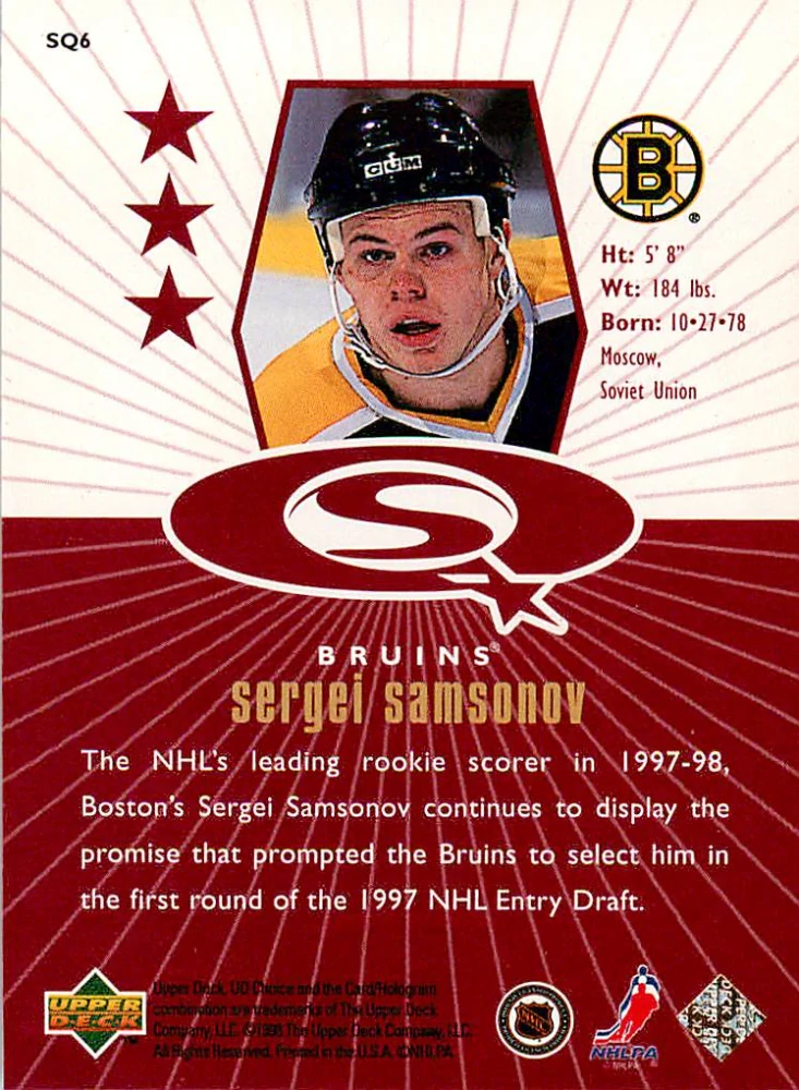 1998-99 UD Choice - Sergei Samsonov - Starquest Red #SQ6