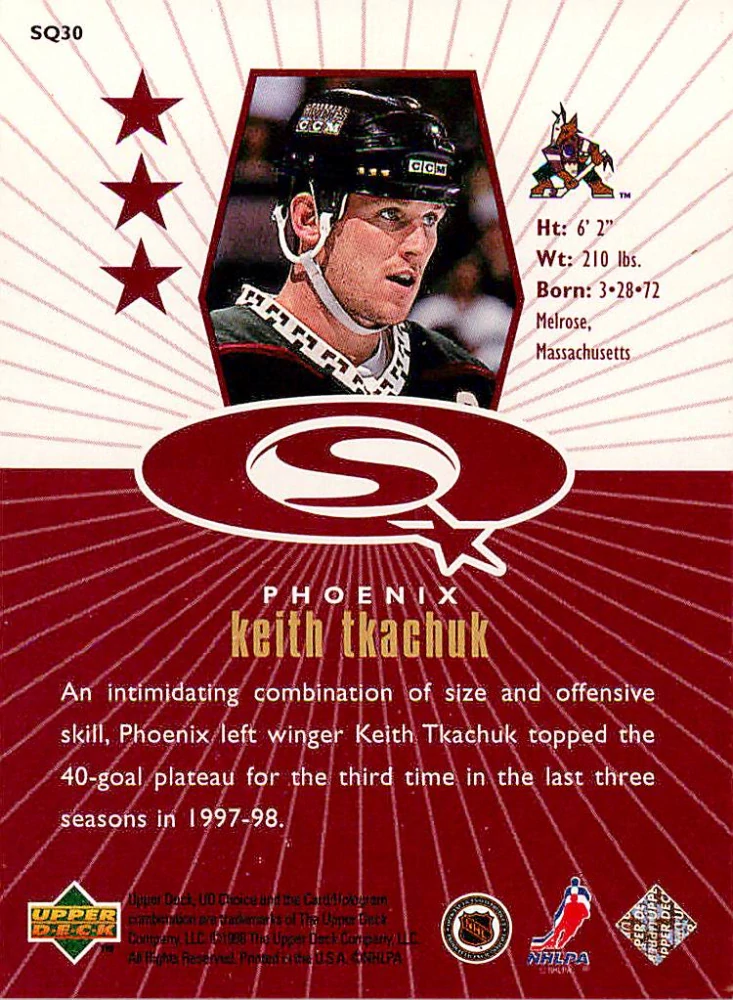 1998-99 UD Choice - Keith Tkachuk - Starquest Red #SQ30