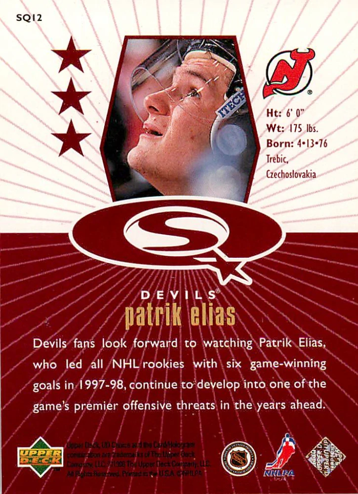 1998-99 UD Choice - Patrik Eliáš - Starquest Red #SQ12