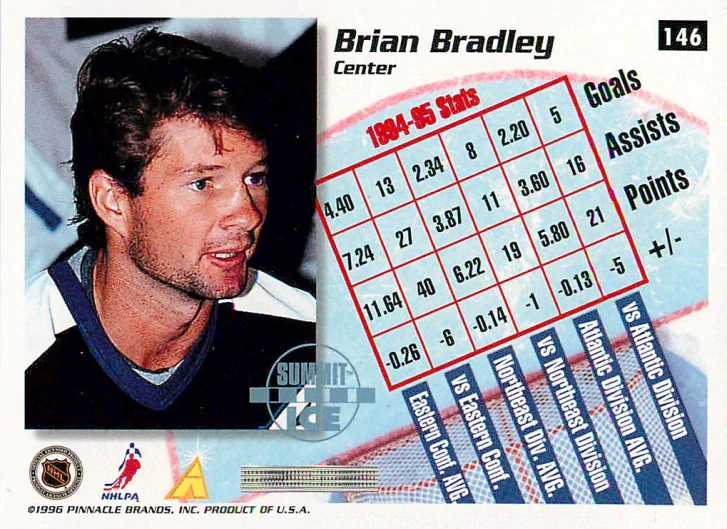 1995-96 Pinnacle Summit - Brian Bradley - Summit Ice #146