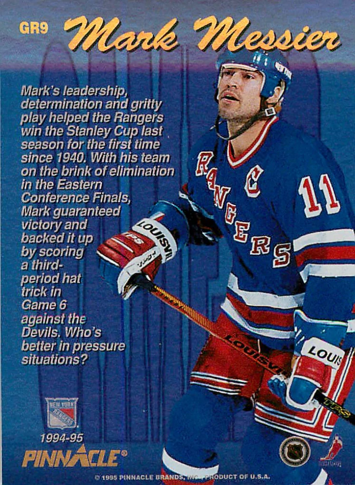 1994-95 Pinnacle - Mark Messier - Gamers #GR9