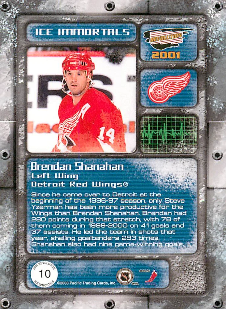 2000-01 Pacific Revolution - Brendan Shanahan - Ice Immortals #10