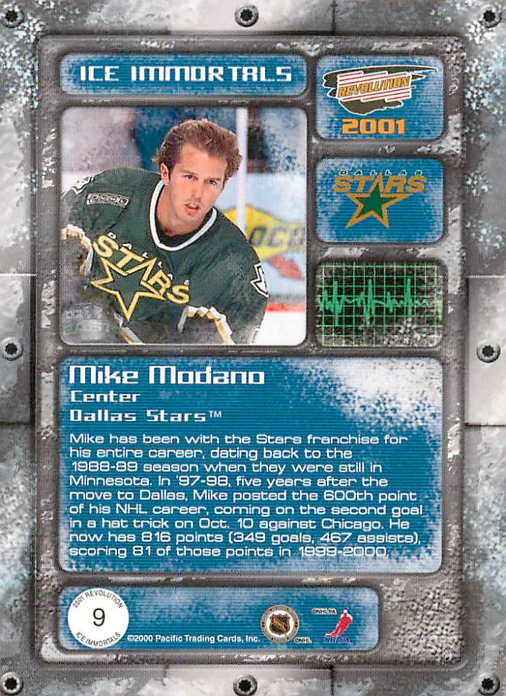2000-01 Pacific Revolution - Mike Modano - Ice Immortals #9