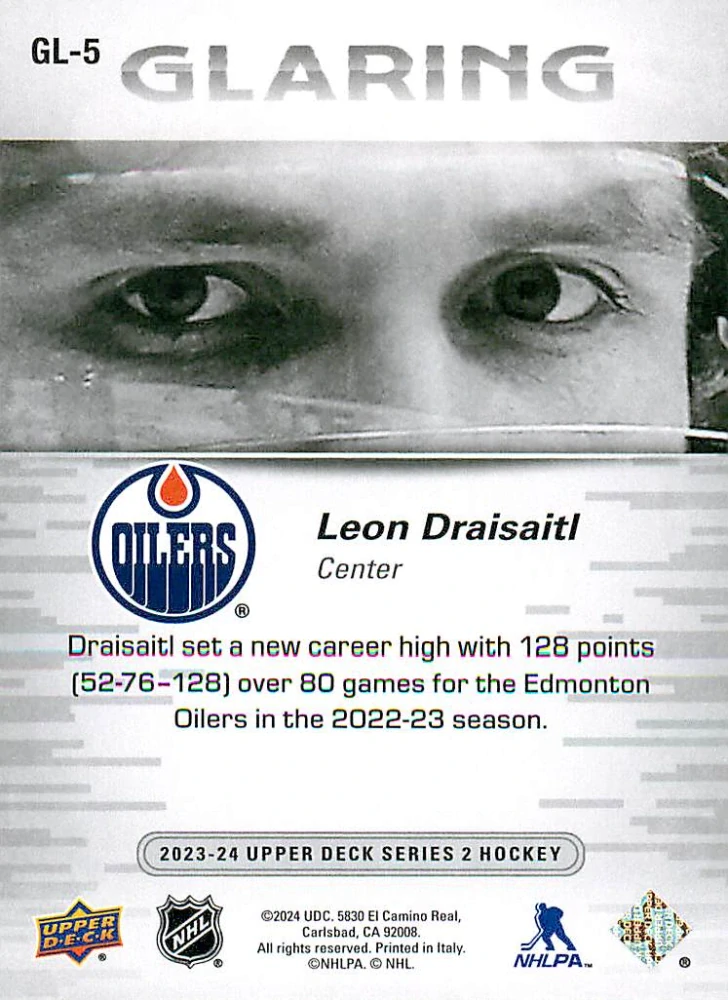 2023-24 UD Series 2 - Leon Draisaitl - Glaring #GL-5