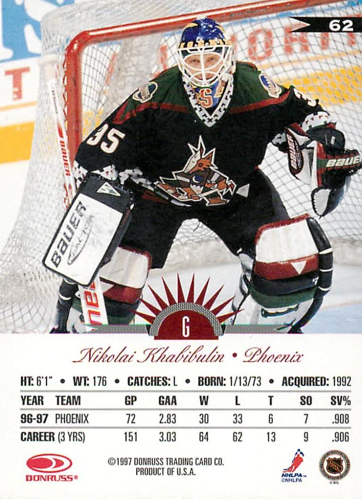 1997-98 Leaf - Nikolai Khabibulin #62
