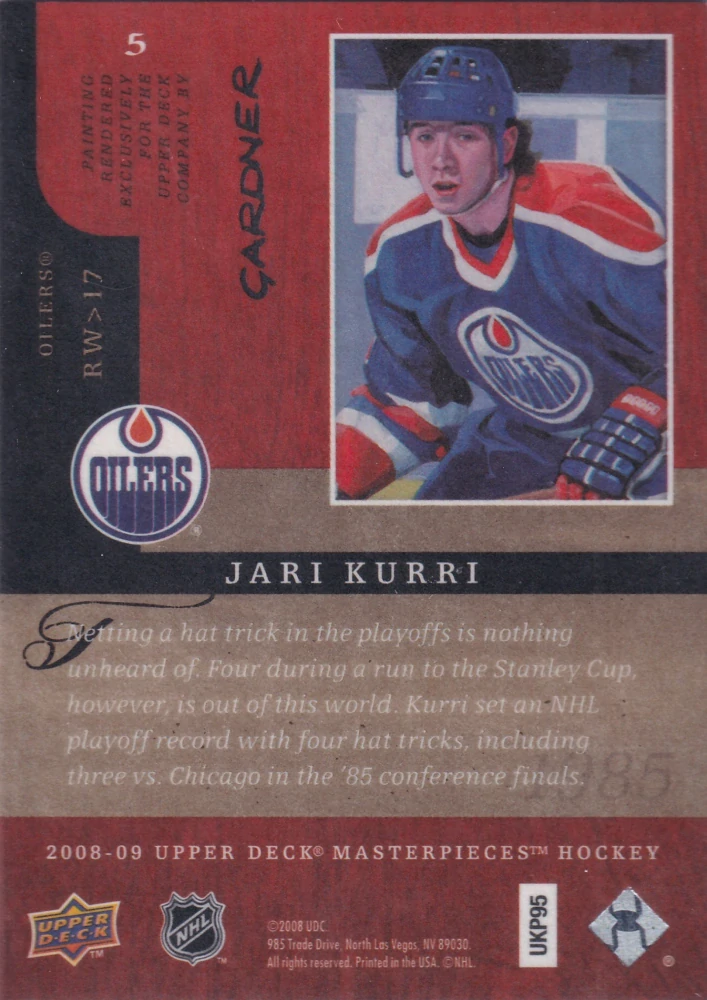 2008-09 UD Masterpieces - Jari Kurri - Brown Framed #5