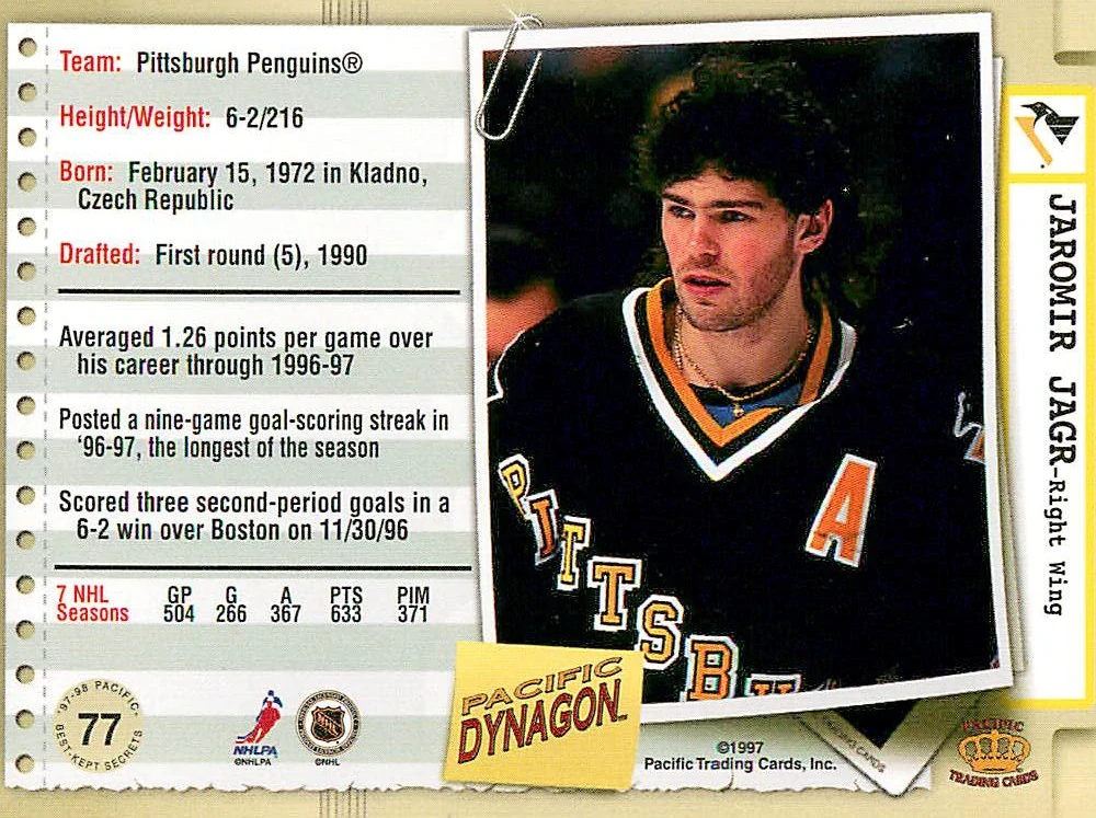 1997-98 Pacific Dynagon - Jaromír Jágr - Best-Kept Secrets #77