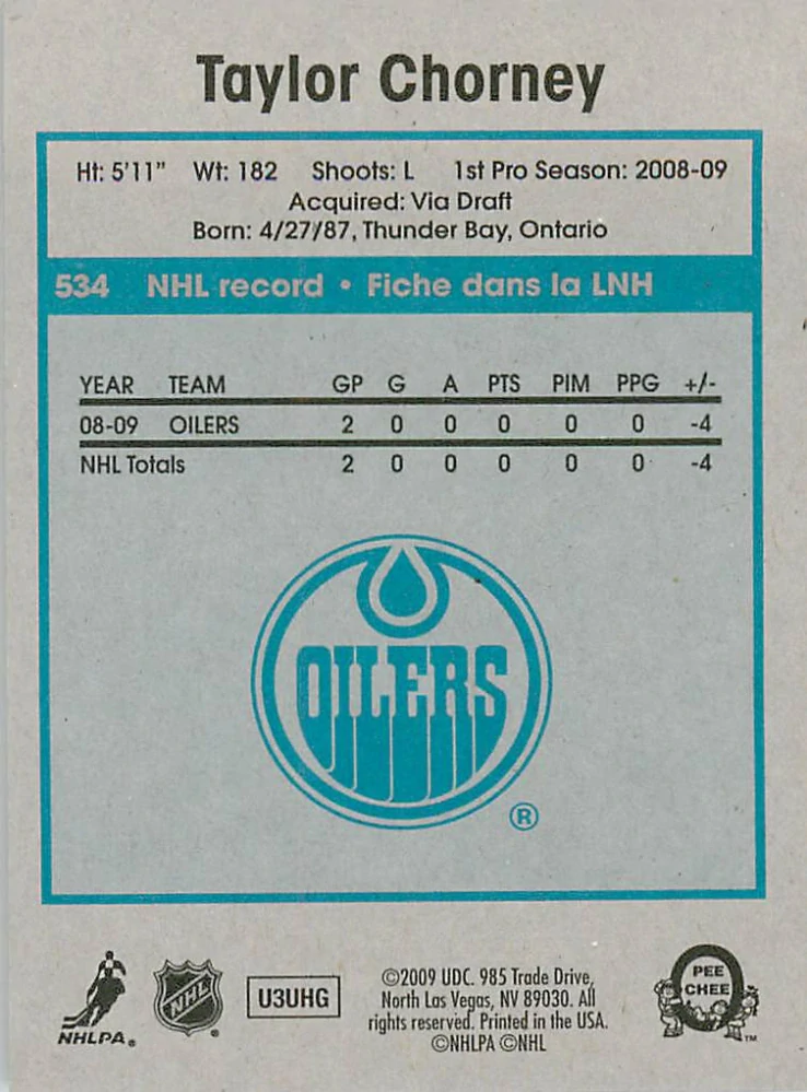 2009-10 UD O-Pee-Chee - Taylor Chorney - Retro #534